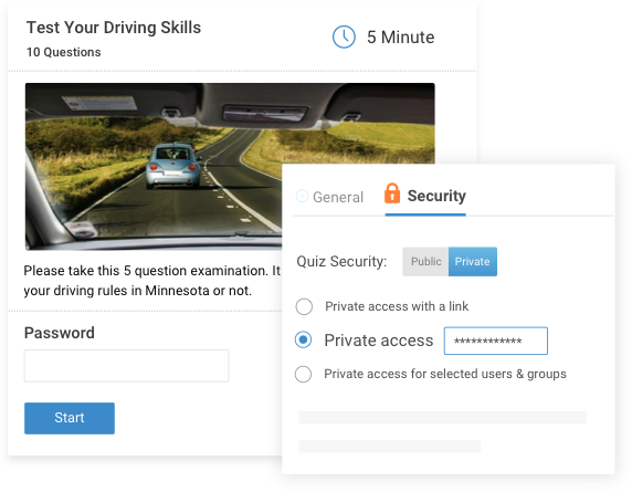 Create secure exams online