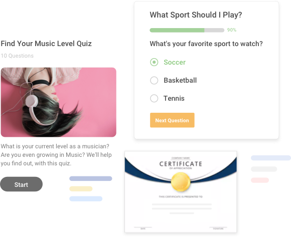 Custom certificates & themes with online exam software